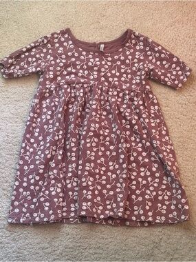 Rylee + Cru Mauve Cherry-Print Knit Dress Girls 6 - 7